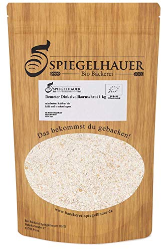 Demeter Bio Dinkelschrot mittel 1 kg Vollkornschrot Dinkelvollkornschrot von Bäckerei Spiegelhauer