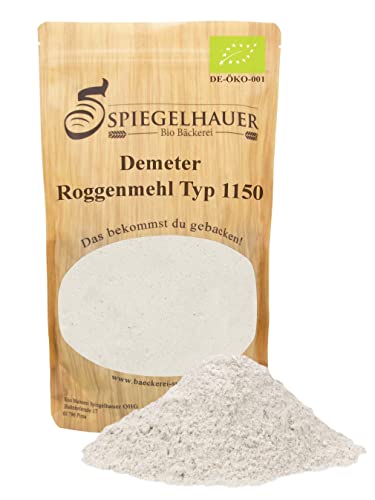 Bäckerei Spiegelhauer Demeter Bio Roggenmehl Typ 1150 1 kg hochwertiges Mehl zum Backen feines Mehl, Kochen und mehr von Bäckerei Spiegelhauer