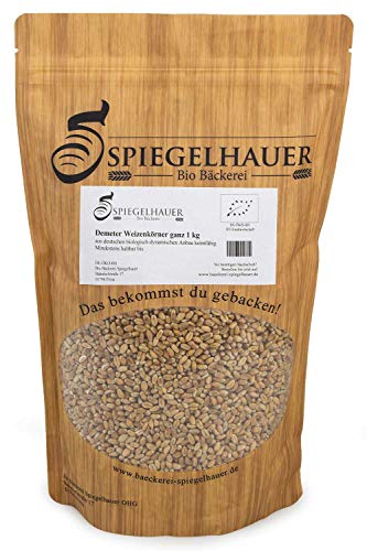 Bäckerei Spiegelhauer Demeter Bio Weizen ganz 1 kg keimfähig Keimsaat Weizenkörner Weizenkorn zum Brot backen von Bäckerei Spiegelhauer