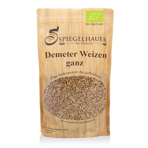 Bäckerei Spiegelhauer Demeter Bio Weizen ganz 1 kg keimfähig Keimsaat Weizenkörner Weizenkorn zum Brot backen von Bäckerei Spiegelhauer