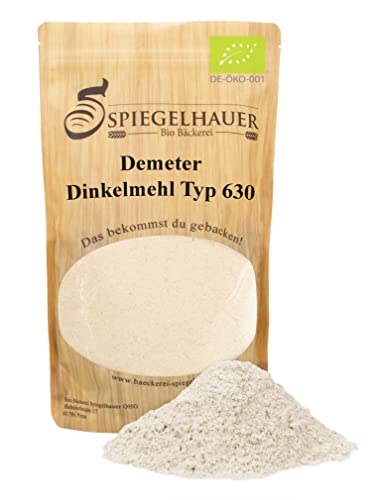 Demeter Dinkelmehl Typ 630 1 kg - naturbelassen und frei von Zusatzstoffen Demeter Dinkelmehl Typ 630 1 kg - naturbelassen und frei von Zusatzstoffen von Bäckerei Spiegelhauer
