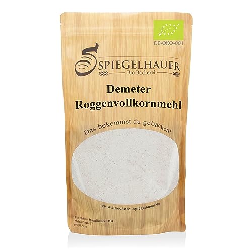 Demeter Roggenvollkornmehl 4 kg Roggenmehl Vollkorn Bio Deutsche Landwirtschaft von Bäckerei Spiegelhauer