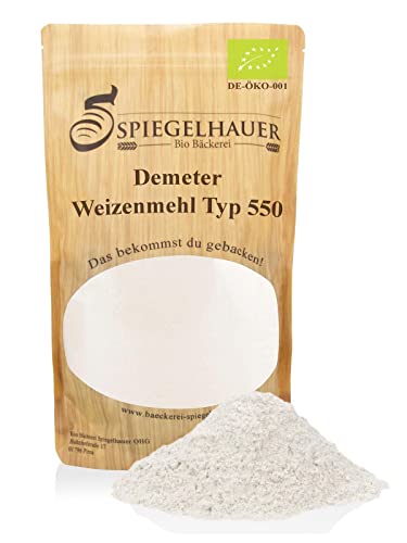 Bio Bäckerei Spiegelhauer Demeter Bio Weizenmehl Typ 550 1 kg Ideal zum Backen von Brot Brötchen und Teig von Bäckerei Spiegelhauer