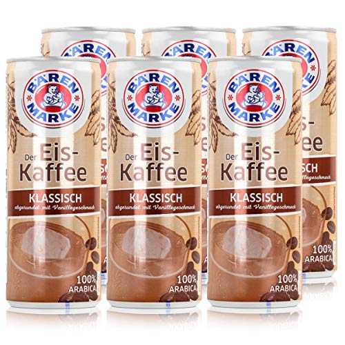 Bärenmarke Eiskaffee 0,25 Liter Dose - 1,8% Fett im Milchanteil - 100% Arabica - inkl. 0,25€ Pfand (6er Pack) von Bärenmarke