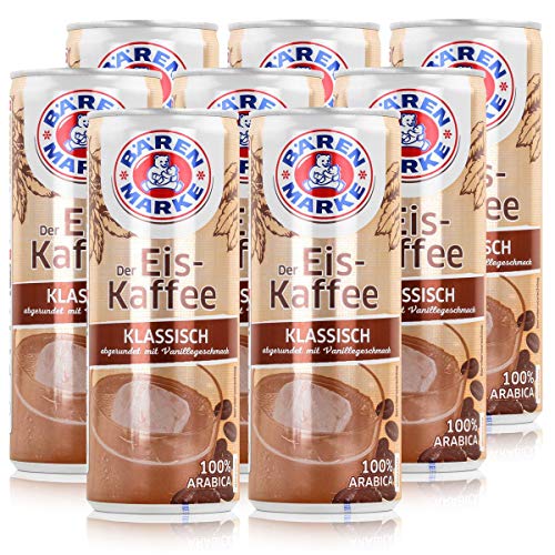 Bärenmarke Eiskaffee 0,25 Liter Dose - 1,8% Fett im Milchanteil - 100% Arabica - inkl. 0,25€ Pfand (8er Pack) von Bärenmarke