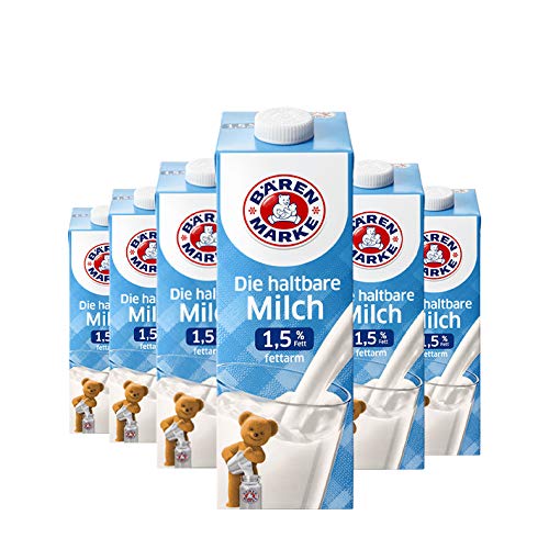 Bärenmarke fettarme H-Milch, 1,5% Fett, 6er Pack von Bärenmarke
