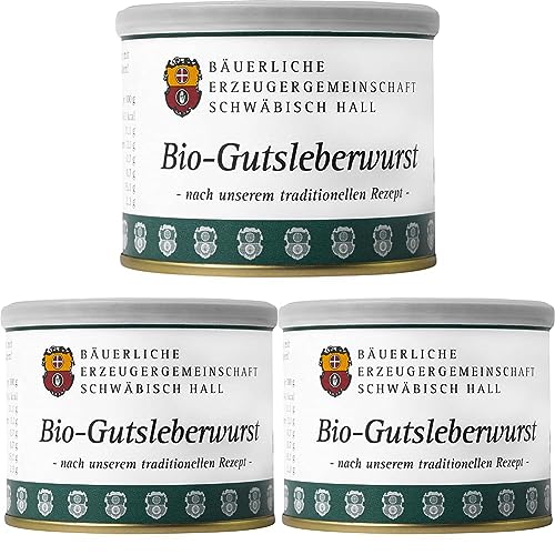 Bäuerliche Erzeugergemeinschaft Schwäbisch Hall Bio Gutsleberwurst, 200 g (Packung mit 3) von Bäuerliche Erzeugergemeinschaft Schwäbisch Hall