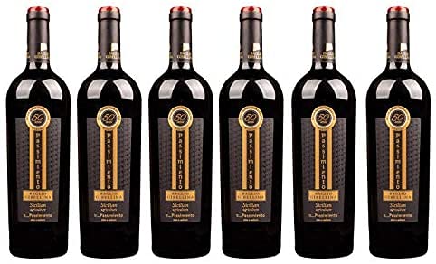 6er Vorteilspaket Passimiento DOC 2022 | Weingut Baglio Gibellina | Rotwein aus Sizilien | trocken | 6 x 0,75l mit Weinausgießer Dropstop von Baglio Gibellina