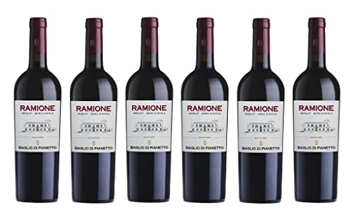 6x 0,75l - 2016er - Baglio di Pianetto - Ramione - Merlot & Nero d'Avola - Sicilia D.O.C. - Sizilien - Italien - Rotwein trocken von Baglio di Pianetto