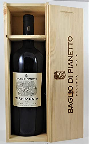 Viafrancia Riserva Rosso Sicilia DOC 2014 Magnum in OHK (limitiert) von Baglio di Pianetto (1x1,5l), trockener Rotwein aus Sizilien von Baglio di Pianetto