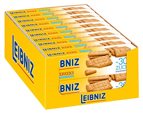 LEIBNIZ Butterkeks 30 % weniger Zucker - 20er Pack - Vorratsbox - Knackfrisch und nur echt mit 52 Zähnen (20 x 150 g) von The Bahlsen Family
