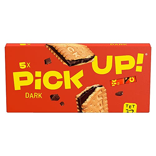 Bahlsen PiCK UP! Dark, Riegel mit knackig dunkler Schokoladentafel zwischen zwei knusprigen Keksen, der Snack für unterwegs, 5er Multipack, 5 x 28g von Bahlsen