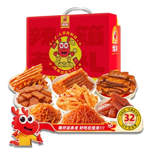 BaiLISnacky Würzige Chinesische Snacks1128g Würzig Gewürzte Big Latiao Hot & Spicy Stick Gluten Strips, Scharfer Weizensnack Klassische Hot Strips Fürs Büro, Lässiger Snack von BaiLiSnacky