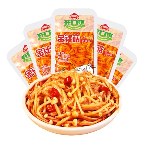 BaiLiSnacky 8g*30 pack Ready To Eat Spicy Enoki Mushroom latiao Chinese Specialties Red Oil Pickled Vegetables Snack Food von BaiLiSnacky