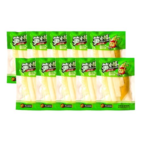 BaiLiSnacky Bambussprossen mit eingelegter Paprika (25g x10 Beutel) Scharfe vakuumverpackt-Veganer Chinesischer Snack von BaiLiSnacky