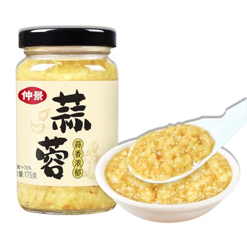 BaiLiSnacky Gehackter Knoblauch 175g Zeitersparnis Und Intensiver Geschmack Ohne Aufwand (Gehackter Knoblauch*1) von BaiLiSnacky