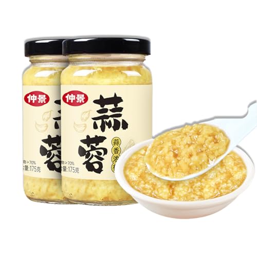 BaiLiSnacky Gehackter Knoblauch 175g Zeitersparnis Und Intensiver Geschmack Ohne Aufwand (Gehackter Knoblauch*2) von BaiLiSnacky