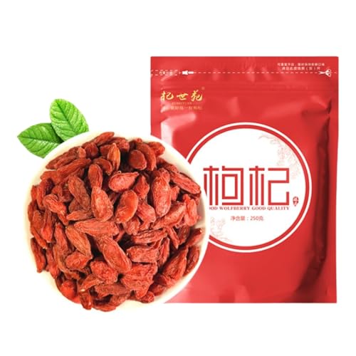 BaiLiSnacky Getrocknete Goji Beeren 250g Essbarer Vegan Natürliche Ganze Rohe Wolfsbeeren ungeschwefelt und ohne Zusätze Zippbeutel - Premium Qualität von BaiLiSnacky