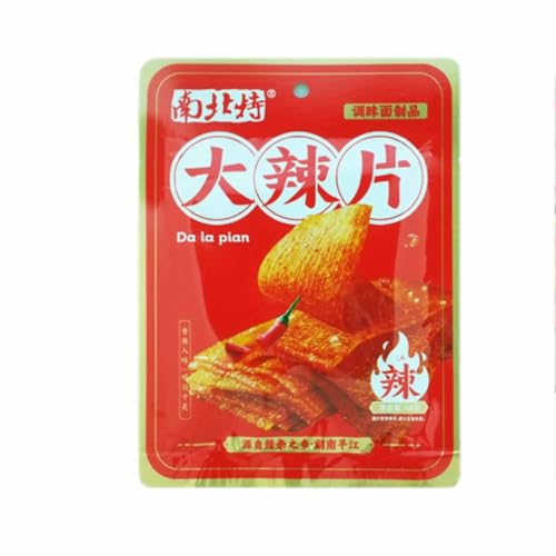 BaiLiSnacky Latiao 68g*2Pcs Latio Chinese Snack Chinesische Würzige Snacks Würzig Gewürzte Snacks Klassische Hot Strips Fürs Büro Partys (Würzige Scheiben) von BaiLiSnacky