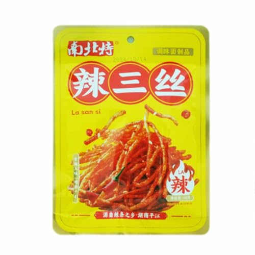 BaiLiSnacky Latiao 68g*2Pcs Latio Chinese Snack Chinesische Würzige Snacks Würzig Gewürzte Snacks Klassische Hot Strips Fürs Büro Partys (würzige Fetzen) von BaiLiSnacky