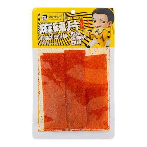 BaiLiSnacky Latiao 70g*2Pcs Latio Chinese Snack Chinesische Würzige Snacks Würzig Gewürzte Snacks Klassische Hot Strips Fürs Büro Partys Vegetarisch (Würzige Scheiben) von BaiLiSnacky