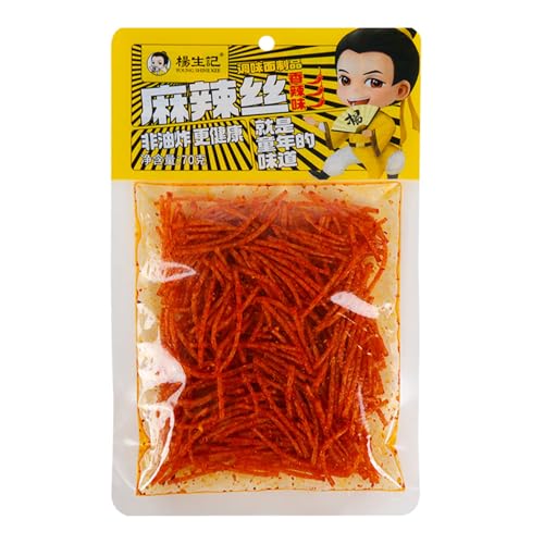 BaiLiSnacky Latiao 70g*2Pcs Latio Chinese Snack Chinesische Würzige Snacks Würzig Gewürzte Snacks Klassische Hot Strips Fürs Büro Partys Vegetarisch (würzige Fetzen) von BaiLiSnacky