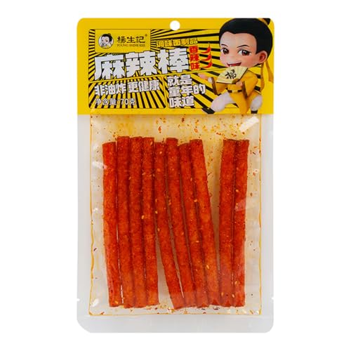 BaiLiSnacky Latiao 70g*2Pcs Latio Chinese Snack Chinesische Würzige Snacks Würzig Gewürzte Snacks Klassische Hot Strips Fürs Büro Partys Vegetarisch (würziger Stock) von BaiLiSnacky