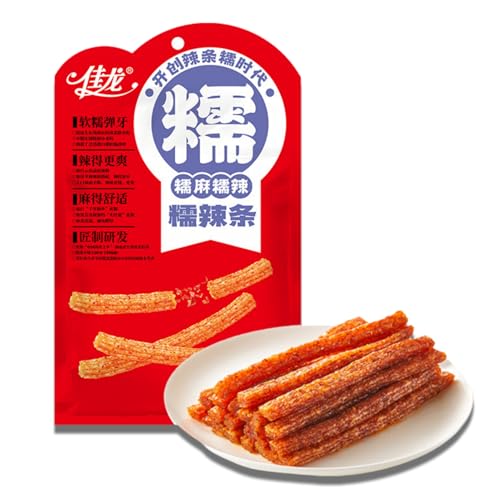 BaiLiSnacky Latiao –Chinesische Würzige Snacks （102g×2Pcs） Authentisch Chinesisch Vegetarisch Big Latiao Hot & Spicy Stick Gluten Strips Klassische Hot Strips Fürs Büro von BaiLiSnacky