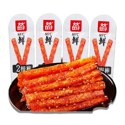 BaiLiSnacky Latiao –Chinesische Würzige Snacks （18g×10Pcs） Authentisch Chinesisch Vegetarisch Big Latiao,Hot & Spicy Stick Gluten Strips, Klassische Hot Strips Fürs Büro von BaiLiSnacky