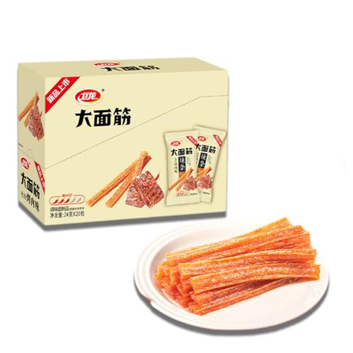 BaiLiSnacky Latiao –Chinesische Würzige Snacks （20g×24Pcs） Authentisch Chinesisch Vegetarisch Big Latiao Hot & Spicy Stick Gluten Strips Klassische Hot Strips Fürs Büro von BaiLiSnacky