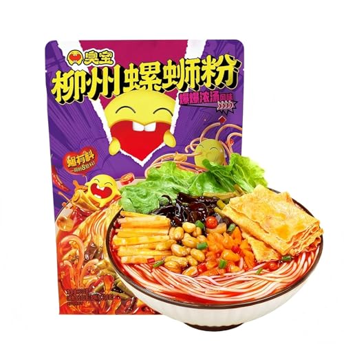 BaiLiSnacky Luosifen. Instant-Reisnudeln. Authentische Spezialität. Liuzhou-Luosifen. Praktisches und verzehrfertiges Luosifen. Chinesische Snacks. Taschen. 350 g/Beutel. (1 Packung) von BaiLiSnacky