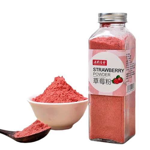 BaiLiSnacky Matcha Pulver aus Grüntee für Latte Eis Bubble Tea oder Backen - Tee 100% natürlich in wiederverschließbarer Dose (Erdbeerpulver 200g) von BaiLiSnacky