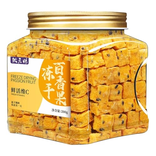 BaiLiSnacky Premium gefriergetrocknete Passionsfrucht Freeze Dried Passion Fruit 200g gefrorener Passionsfrucht Tee 100% natürlich und ohne Zusatzstoffe zum Backen Snacks Müsli & Desserts von BaiLiSnacky
