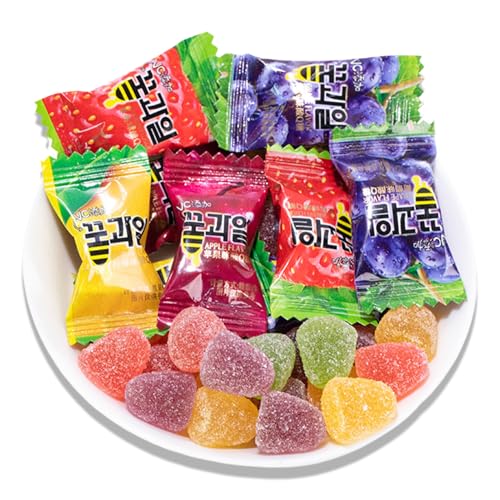 BaiLiSnacky Vitamin C 250g Bonbons Zuckerfreies Dessert Weihnachtsgeschenkbox Vegetarische Weiche Bonbons 4 Geschmacksrichtungen Gemischt Zitrone Erdbeere Traube Apfel von BaiLiSnacky