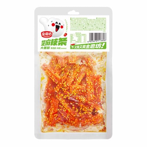 BaiLiSnacky Würzig Gewürzte Snacks Latiao 90g Süß Und Würzig Chinesische Würzige Snacks Klassische Hot Strips Fürs Büro Lässiger Snack (Kleines Gluten) von BaiLiSnacky