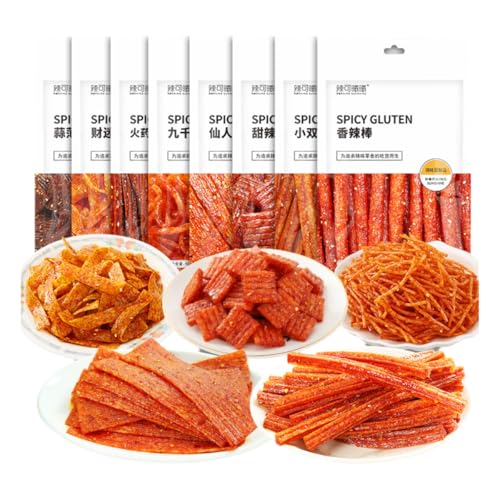 BaiLiSnacky Würzig Gewürzte Snacks Latiao Süß Und 92 g * 8 Packungen Würzig Chinesische Würzige Snacks Klassische Hot Strips Fürs Büro Lässiger Snack von BaiLiSnacky