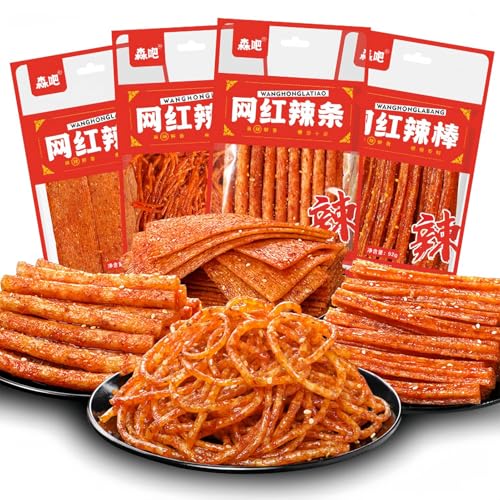 BaiLiSnacky latiao –Chinesische Würzige Snacks （92g×4Packungen） Authentisch Chinesisch | Vegetarisch | Würzig & Aromatisch von BaiLiSnacky