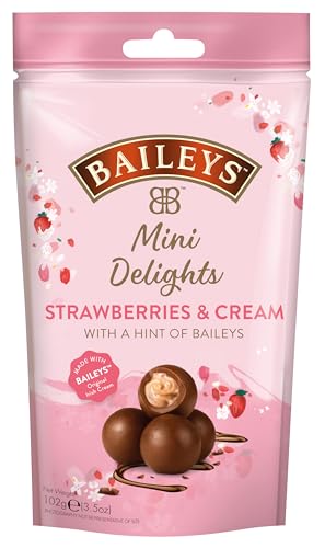 Baileys Chocolate Mini Delights Strawberries & Cream | 1 x 102 g | zartschmelzende Mini-Pralinen | Pralinen Geschenk | gefüllt mit Baileys Likör von Baileys