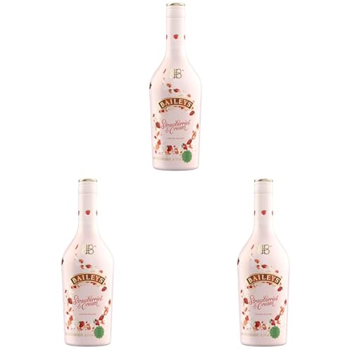 Baileys Strawberries & Cream | B-Corp zertifiziert | Original Irish Cream Likör | köstlicher Erdbeergeschmack | DER Sommerhit jetzt das ganze Jahr | 17% vol | 500ml Einzelflasche (Packung mit 3) von Baileys