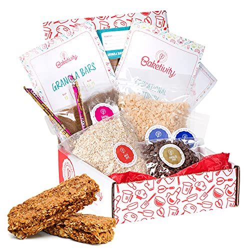 Baketivity Kids Back-Set, Essen Kochen Party, Zubehör für Teens, Real Fun Little Junior Chef Essential Kitchen Lessons, inkl. vorgemessenen Zutaten Granola Bars Baketivity Kids Back-Set, Essen Kochen Party, Zubehör für Teens, Real Fun Little Junior Chef Essential Kitchen Lessons, inkl. vorgemessenen Zutaten Granola Bars von Baketivity