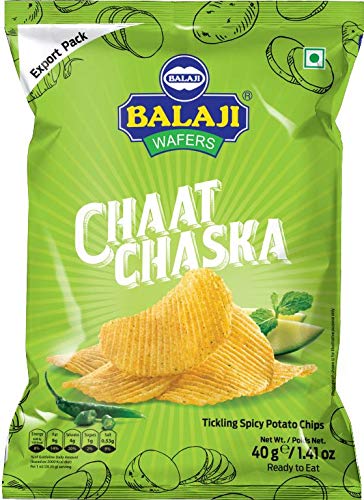 Balaji Chaat Chaska Kartoffelchips Pikant - 40g - 4er-Packung von Balaji