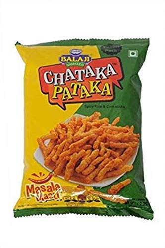 Balaji Chataka Pataka Masala Masti Maisstangen Pikant - 65g - 4er-Packung von Balaji