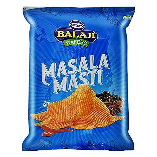 Balaji Masala Masti Kartoffelchips Pikant - 45g - 2er-Packung von Balaji