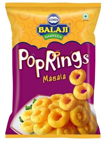 Balaji Pop Rings Masala Mais-Snacks - 65g von Balaji