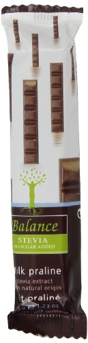 Balance Riegel mit Milchschokolade-Praliné mit Stevia, Ohne Zuckerzusatz, 10er Pack (10 x 35 g) von Balance