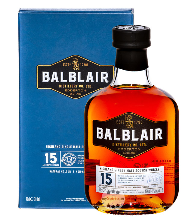 Balblair 15 Jahre Highland Single Malt Whisky (46 % Vol., 0,7 Liter) von Balblair Distillery