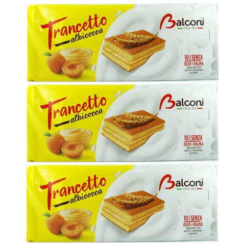 3x Balconi Trancetto albicocca 'Bisquitkuchen mit Aprikosencremefüllung', 280 g 3x Balconi Trancetto albicocca 'Bisquitkuchen mit Aprikosencremefüllung', 280 g von Balconi S.p.A.