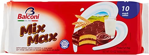 6x Balconi Mix Max Cacao Biskuit mit Schokolade überzogen mit Kakaocreme Mini-Schokoladenkuchen ( 10 x 35g ) 350g von Balconi