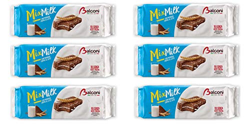 6x Balconi Mix Milk Kuchen Snack mit Milchcreme mit Schokolade überzogen (10x35g) 350g von Balconi