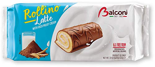 Balconi Rollino Latte mit Milchcreme Schwammkuchen (je 222 g), 6 Stück von Balconi